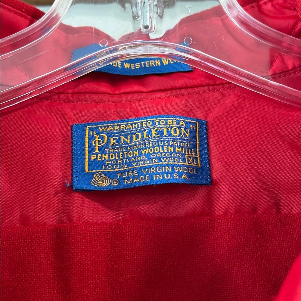 Pendleton - Vibrant Red Wool Shirt, Button Down - image 5